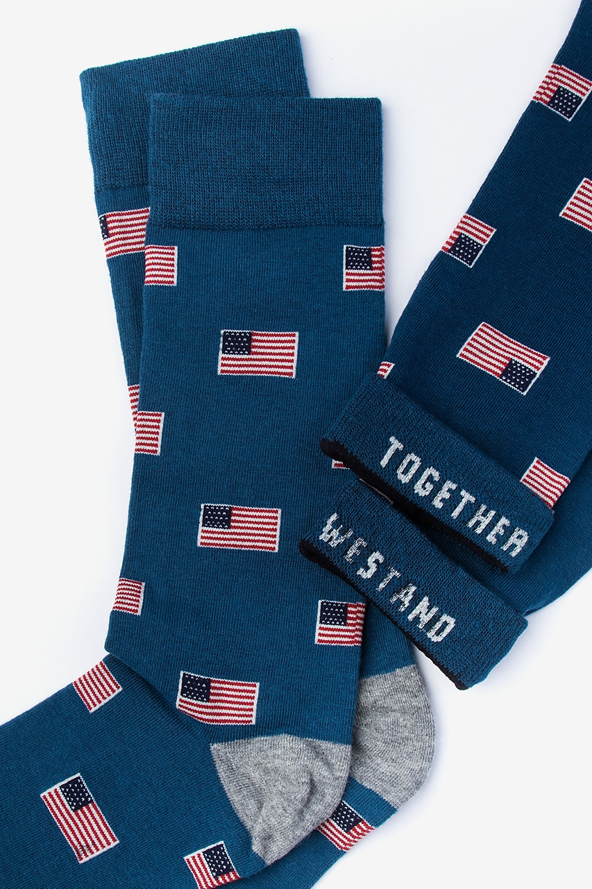 American Flags Navy Blue Sock Photo (2)