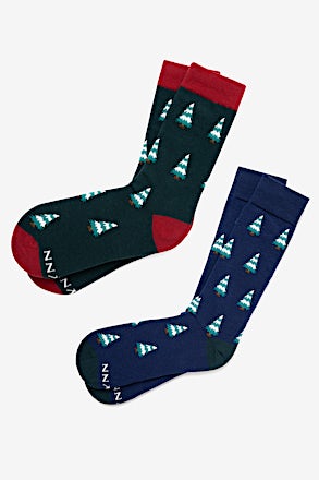 Tree Mendous Navy Blue His & Hers Socks