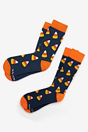 _Trick or Treat Navy Blue His & Hers Socks_