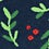 Navy Blue Carded Cotton Under the Mistletoe Medium-Large Sock