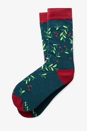 Under the Mistletoe Navy Blue Small-Medium Sock
