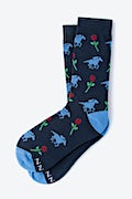 Victory Rose Navy Blue His & Hers Socks Photo (2)