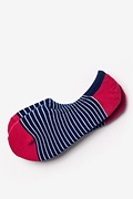 Villa Park Stripe Navy Blue No-Show Sock Photo (0)