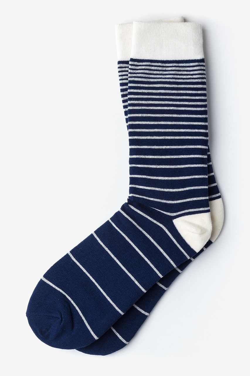 Villa Park Stripe Navy Blue Sock Photo (0)