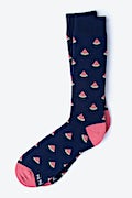 Watermelon Navy Blue His & Hers Socks Photo (3)