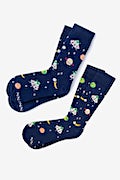We Come in Peace Navy Blue His & Hers Socks Photo (0)