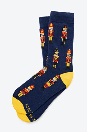 What's Crackin' Nutcracker Navy Blue Women's Sock