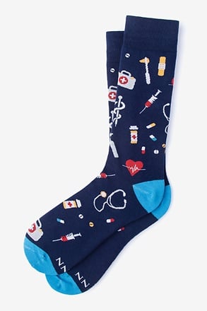 Doctor Medical Navy Blue Sock
