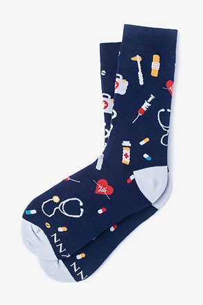 What's Up Doc? Navy Blue Small-Medium Sock