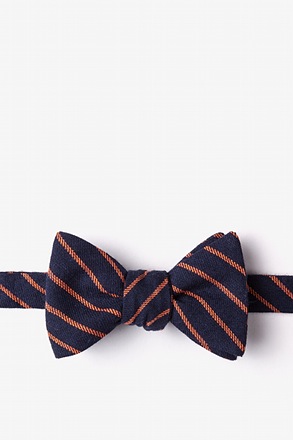 _Arcola Navy Blue Self-Tie Bow Tie_