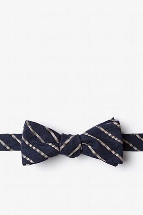 _Arcola Navy Blue Skinny Bow Tie_