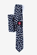 Arsen Navy Blue Skinny Tie Photo (1)