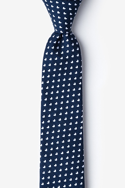Navy Blue Cotton Bandon Skinny Tie