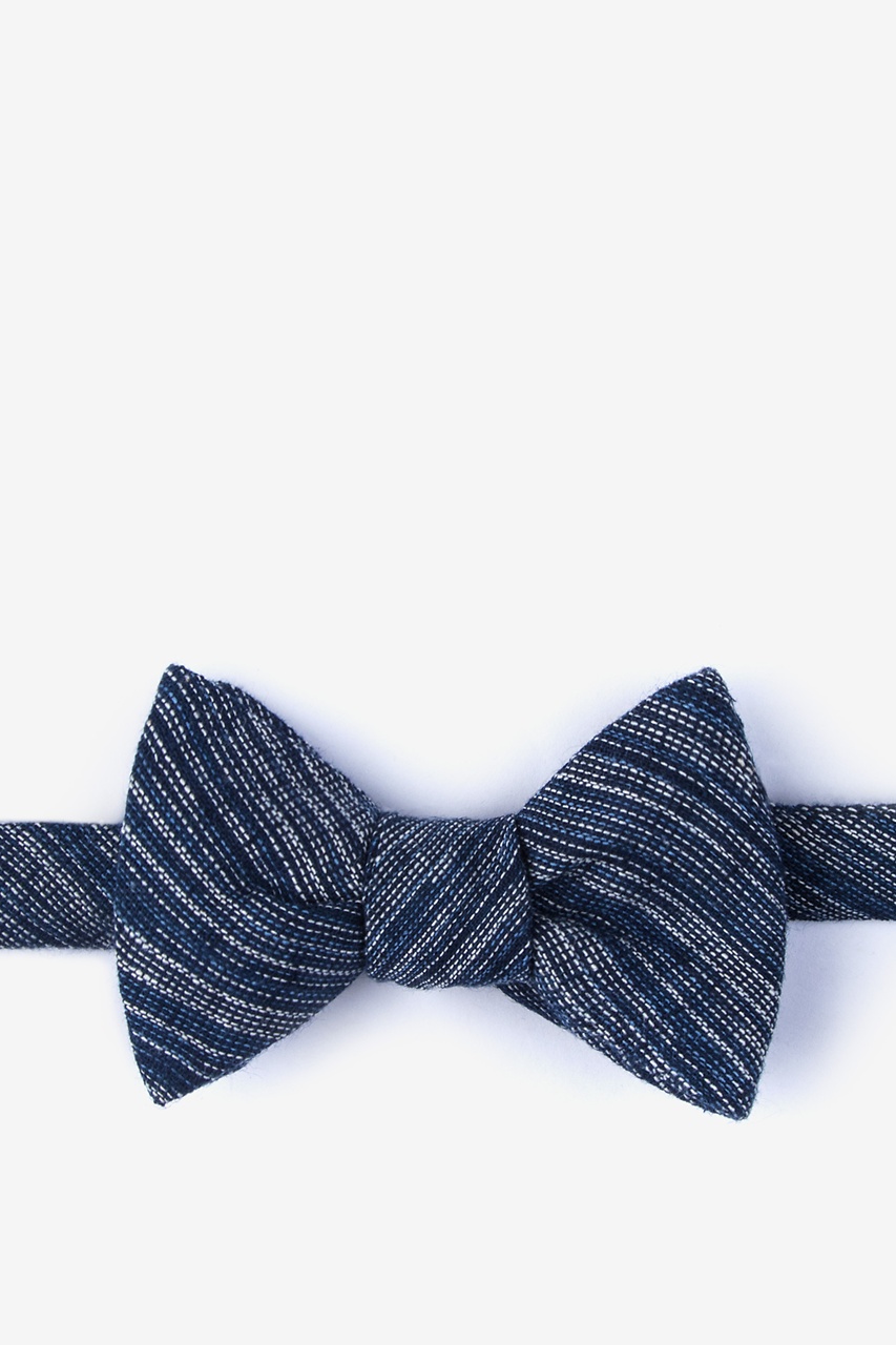 Bates Navy Blue Self-Tie Bow Tie Photo (0)
