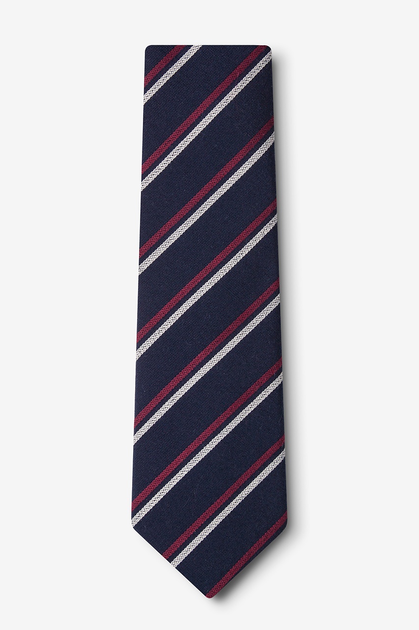 Navy Blue Cotton Beasley Extra Long Tie | Ties.com