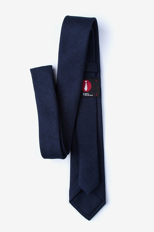 Navy Blue Cotton Beau Skinny Tie | Ties.com