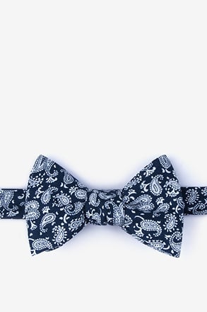 Blaze Navy Blue Self-Tie Bow Tie
