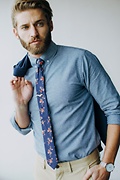 Bowling Navy Blue Skinny Tie Photo (2)