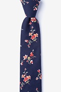 Bowling Navy Blue Skinny Tie Photo (0)