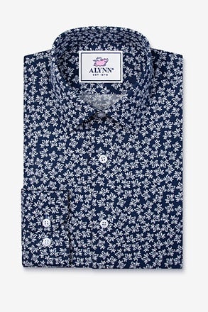 Brooks Floral Navy Blue Casual Shirt