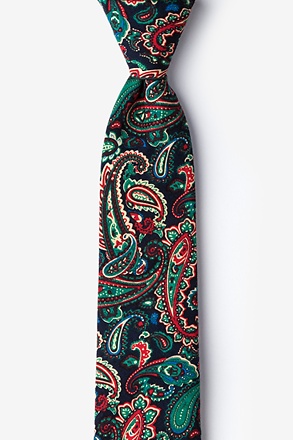 _Carrollton Navy Blue Skinny Tie_