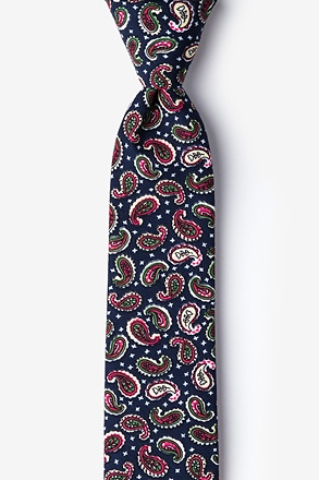 Cedar Hill Navy Blue Skinny Tie