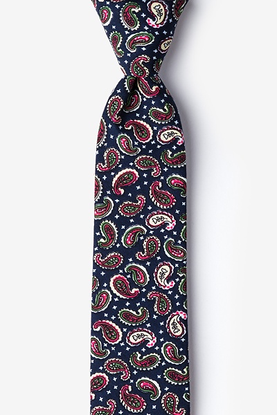 Navy Blue Cotton Cedar Hill Skinny Tie