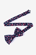 Cherry Navy Blue Pre-Tied Bow Tie Photo (1)