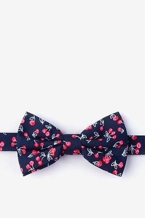 Cherry Navy Blue Pre-Tied Bow Tie