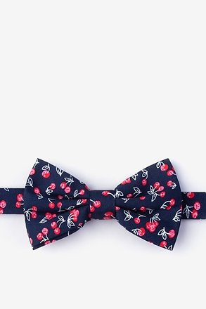 _Cherry Navy Blue Pre-Tied Bow Tie_