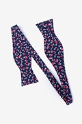 Cherry Navy Blue Self-Tie Bow Tie Photo (1)