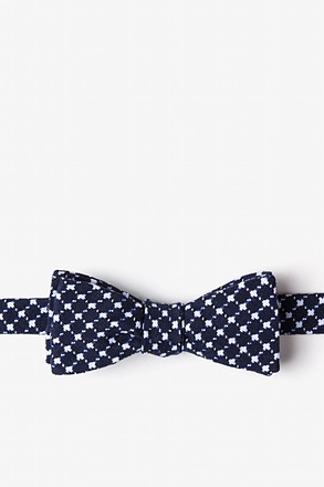 _Descanso Navy Blue Skinny Bow Tie_