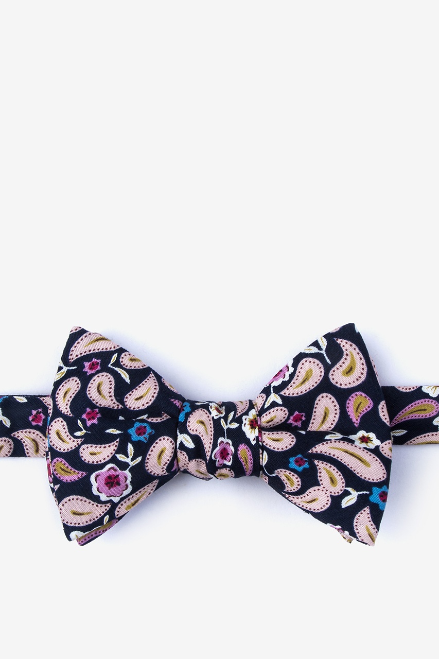 Navy Blue Cotton Diesel Self-Tie Bow Tie | Ties.com