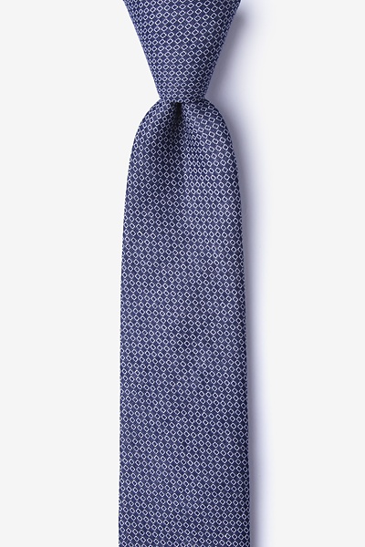 Navy Blue Cotton Dudley Skinny Tie