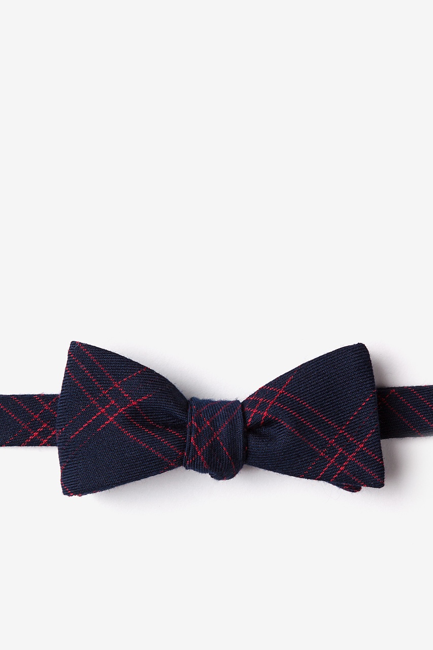 Navy Blue Cotton Escondido Skinny Bow Tie | Ties.com