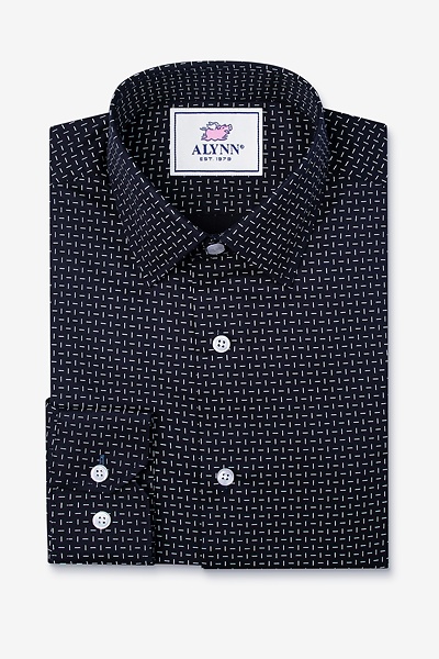 Navy Blue Cotton Finn Casual Shirt | Ties.com