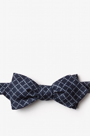 _Glendale Navy Blue Diamond Tip Bow Tie_