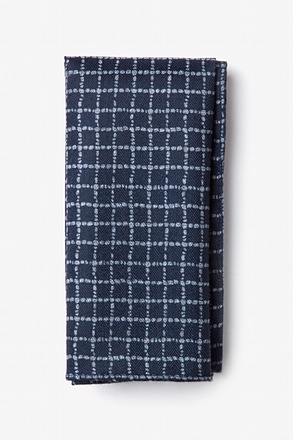 _Glendale Navy Blue Pocket Square_