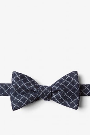 _Glendale Navy Blue Self-Tie Bow Tie_