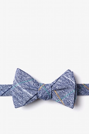 Globe Navy Blue Self-Tie Bow Tie