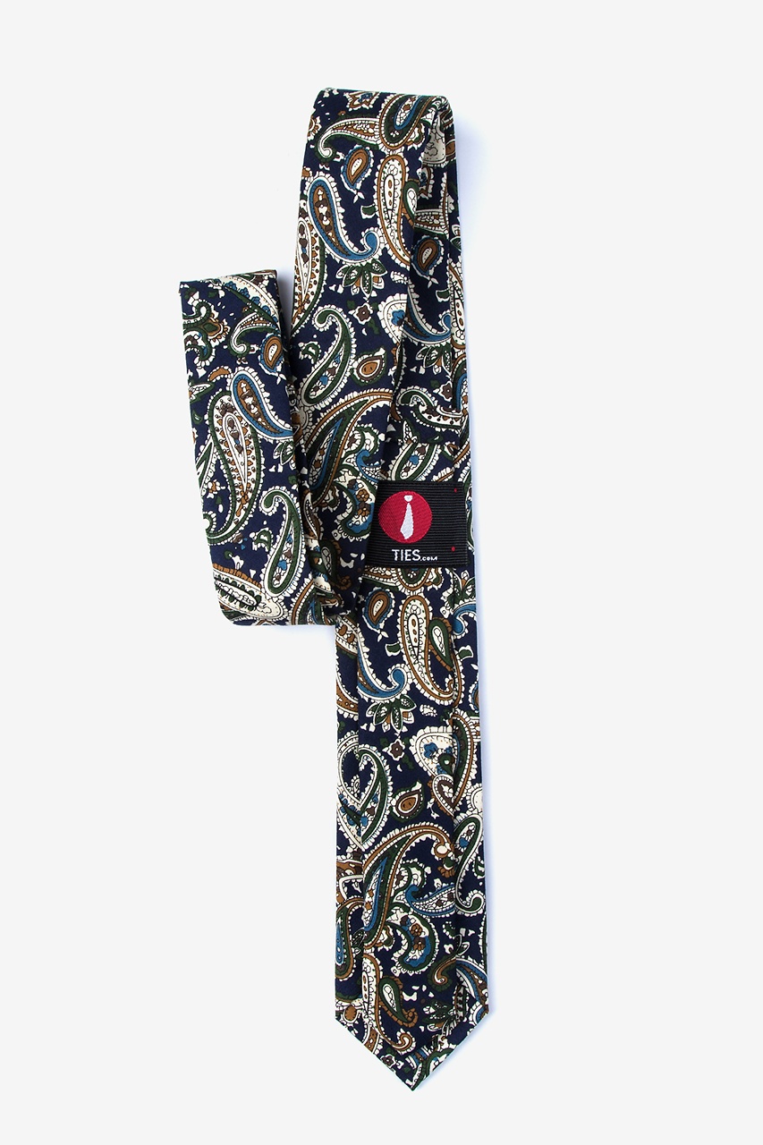 Navy Blue Cotton Grainger Skinny Tie | Ties.com