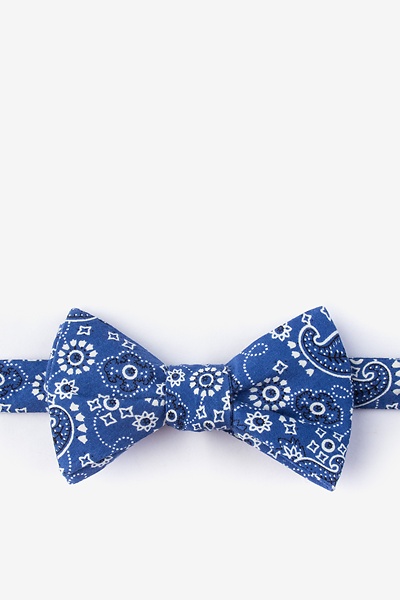 Navy Blue Cotton Grove Self-Tie Bow Tie