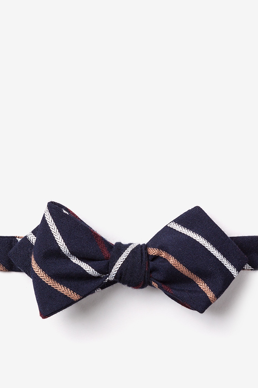 Navy Blue Cotton Houston Diamond Tip Bow Tie | Ties.com