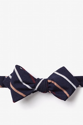 Houston Navy Blue Diamond Tip Bow Tie
