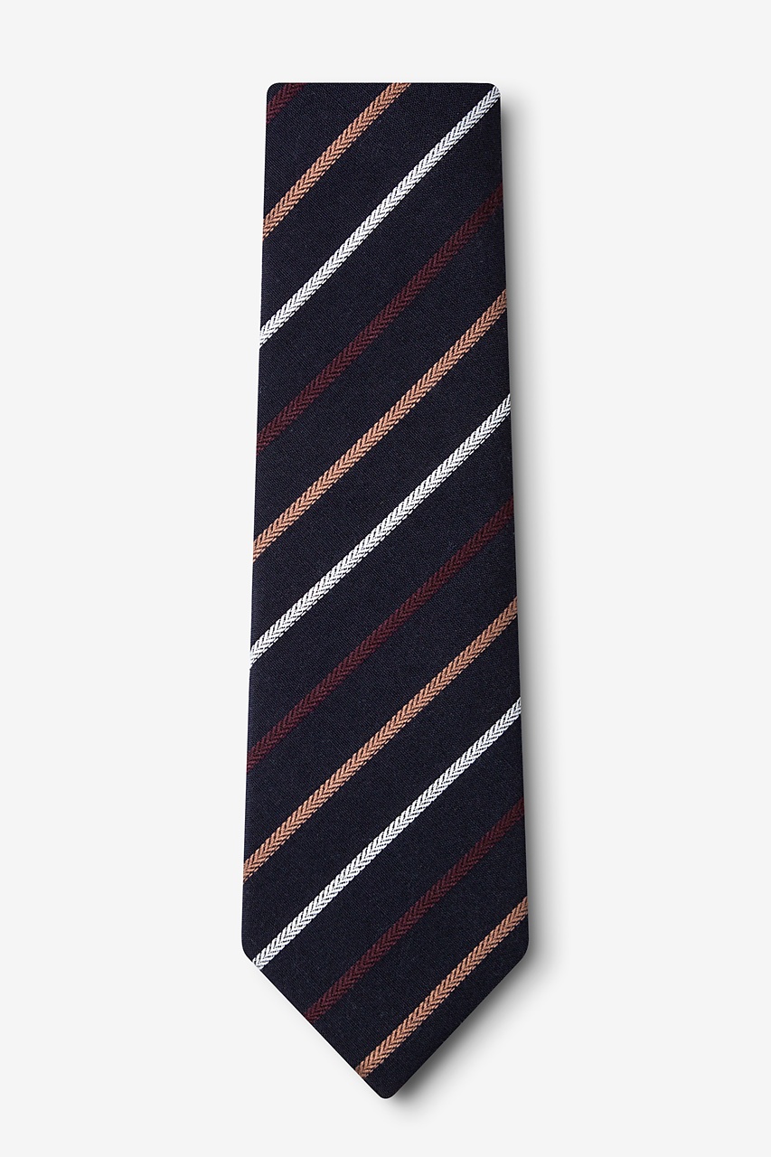 Navy Blue Cotton Houston Extra Long Tie | Ties.com