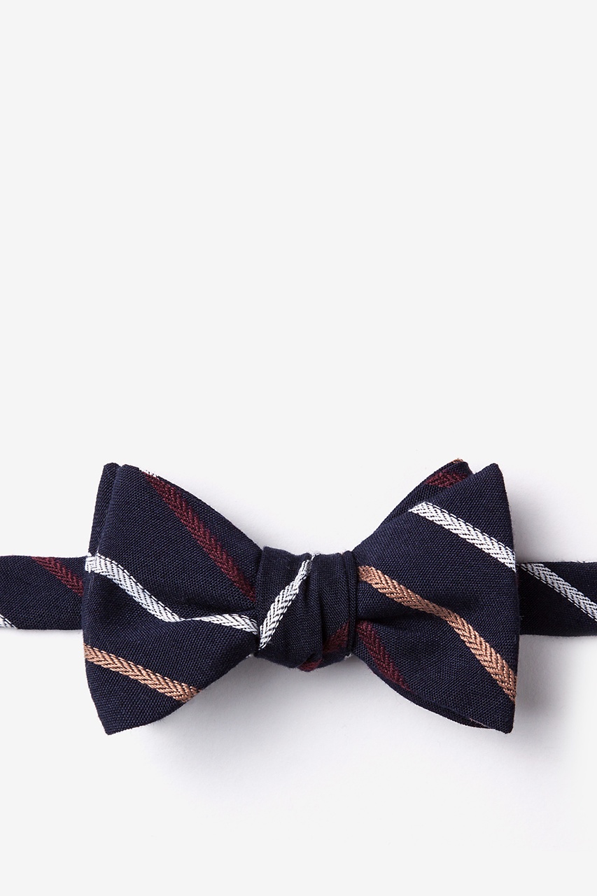 Houston Navy Blue Self-Tie Bow Tie Photo (0)