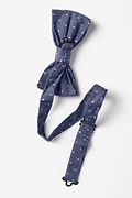 Huntington Polka Dots Navy Blue Pre-Tied Bow Tie Photo (1)