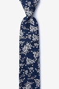 Jubilee Navy Blue Skinny Tie Photo (0)