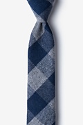 Kent Navy Blue Skinny Tie Photo (0)