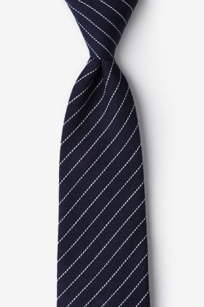 _Lewisville Navy Blue Extra Long Tie_